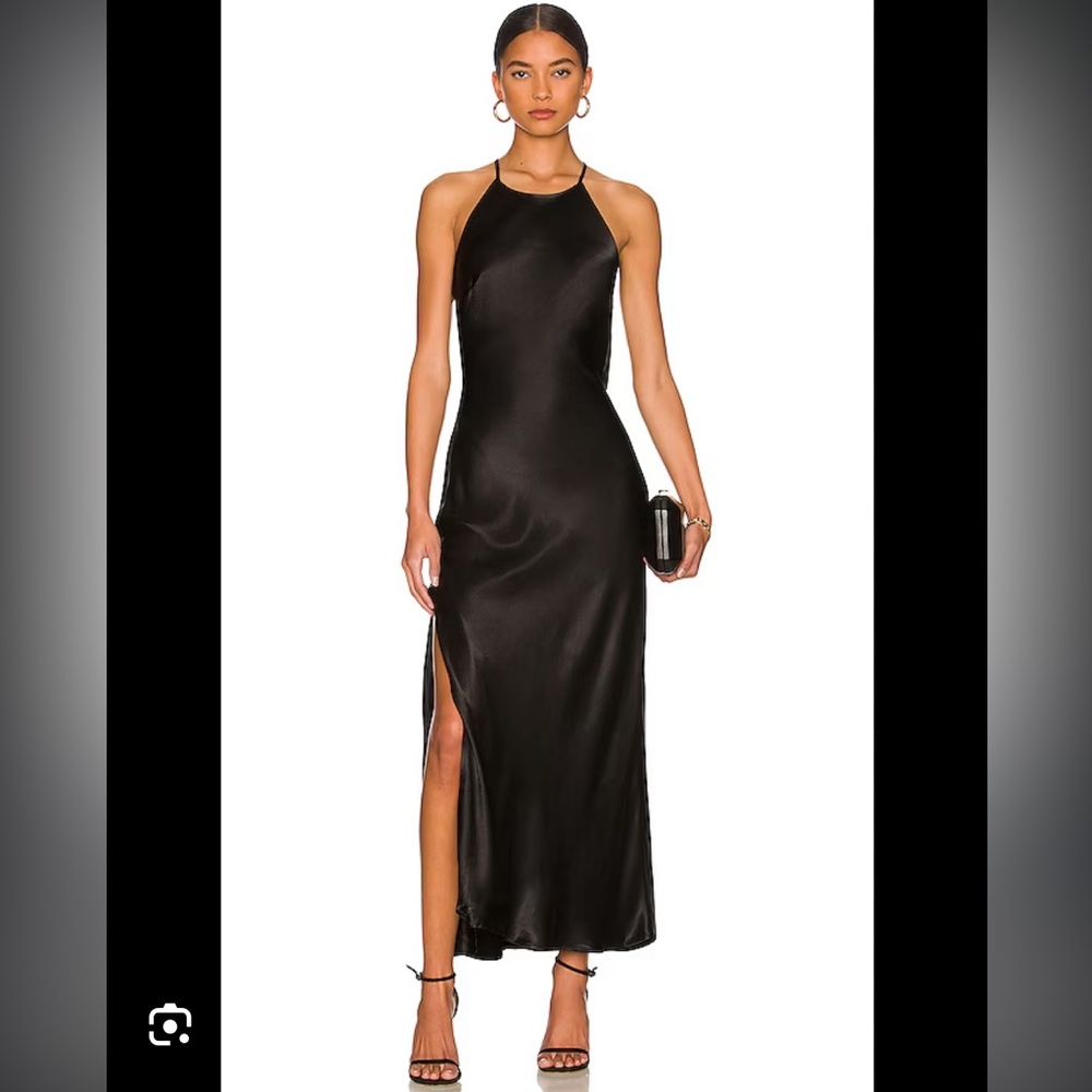 Bardot Mila cowl back slip dress with slit size 6